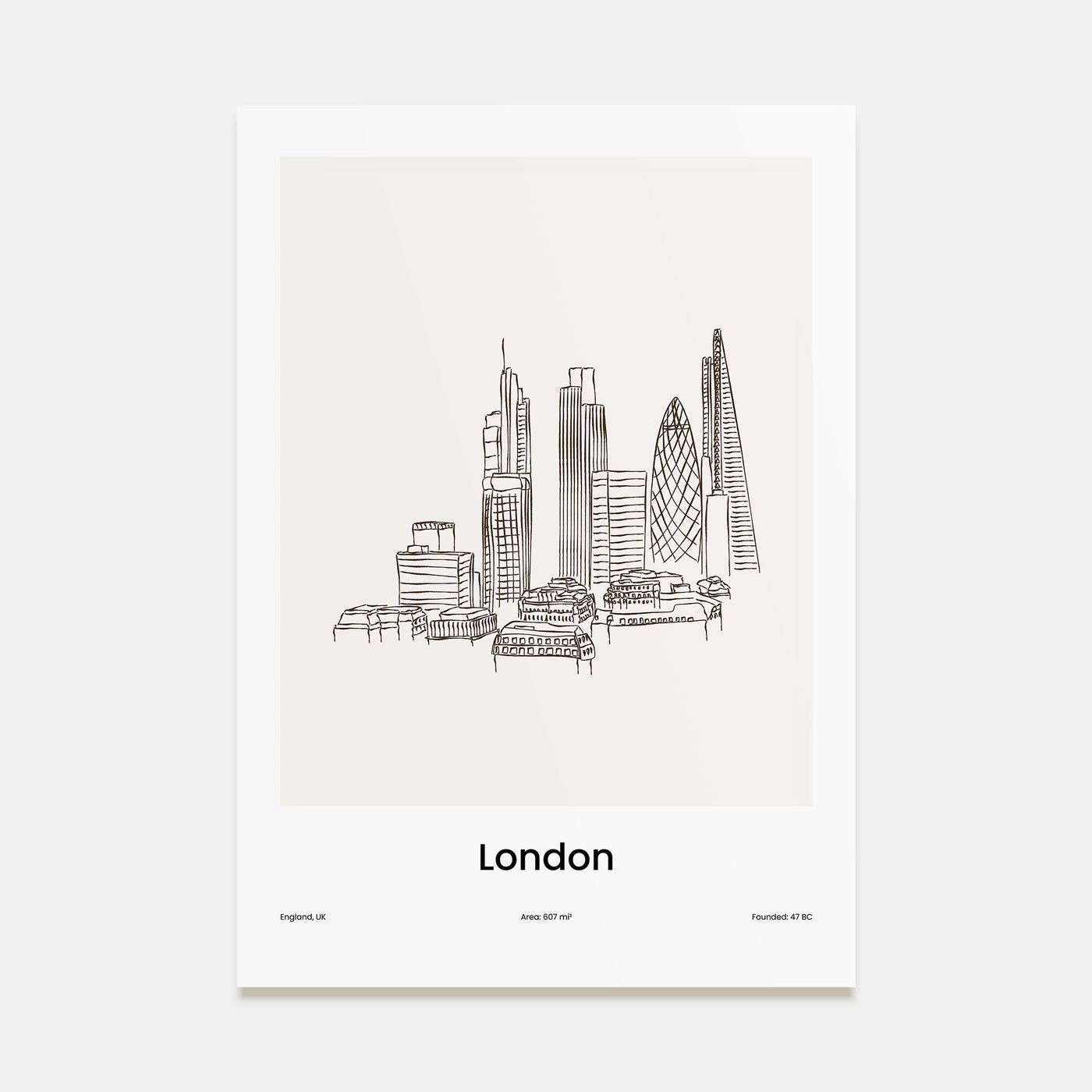 London Drawn No 1 Poster