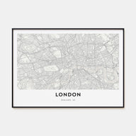 London Map Landscape Poster