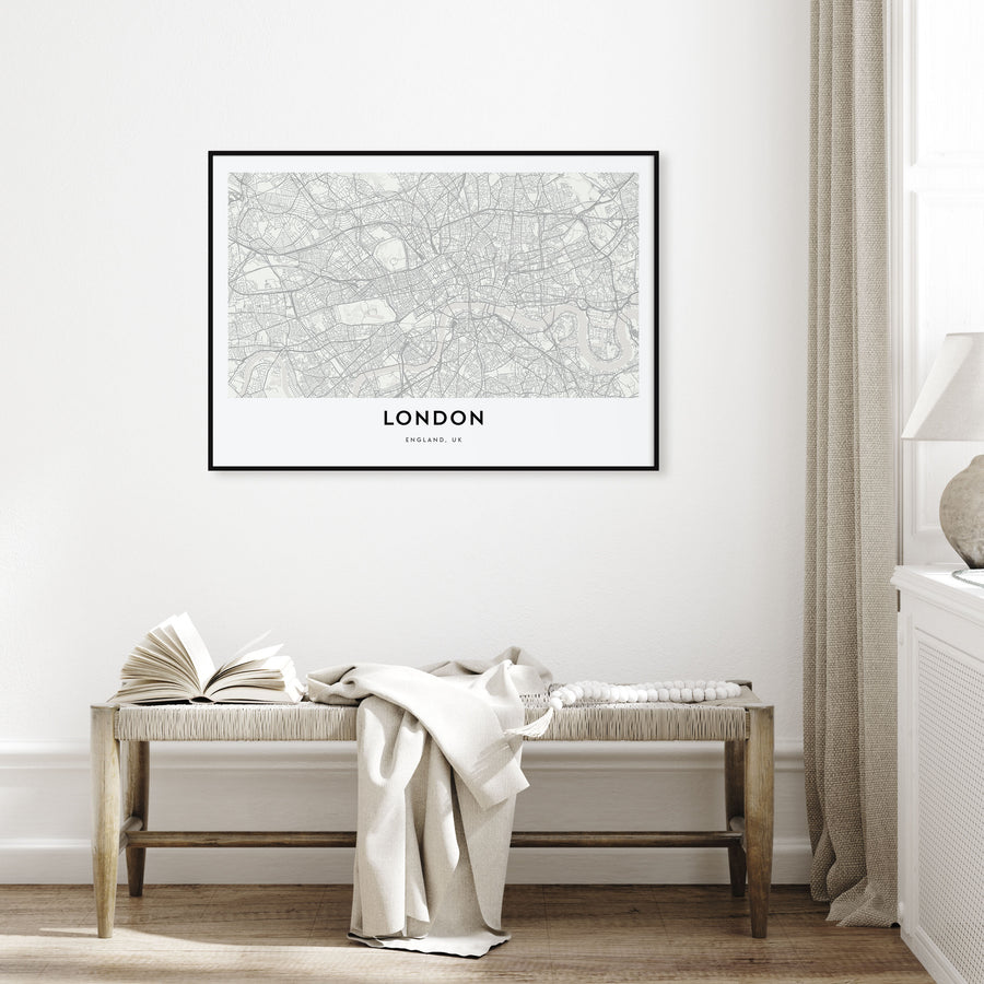 London Map Landscape Poster