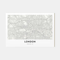 London Map Landscape Poster