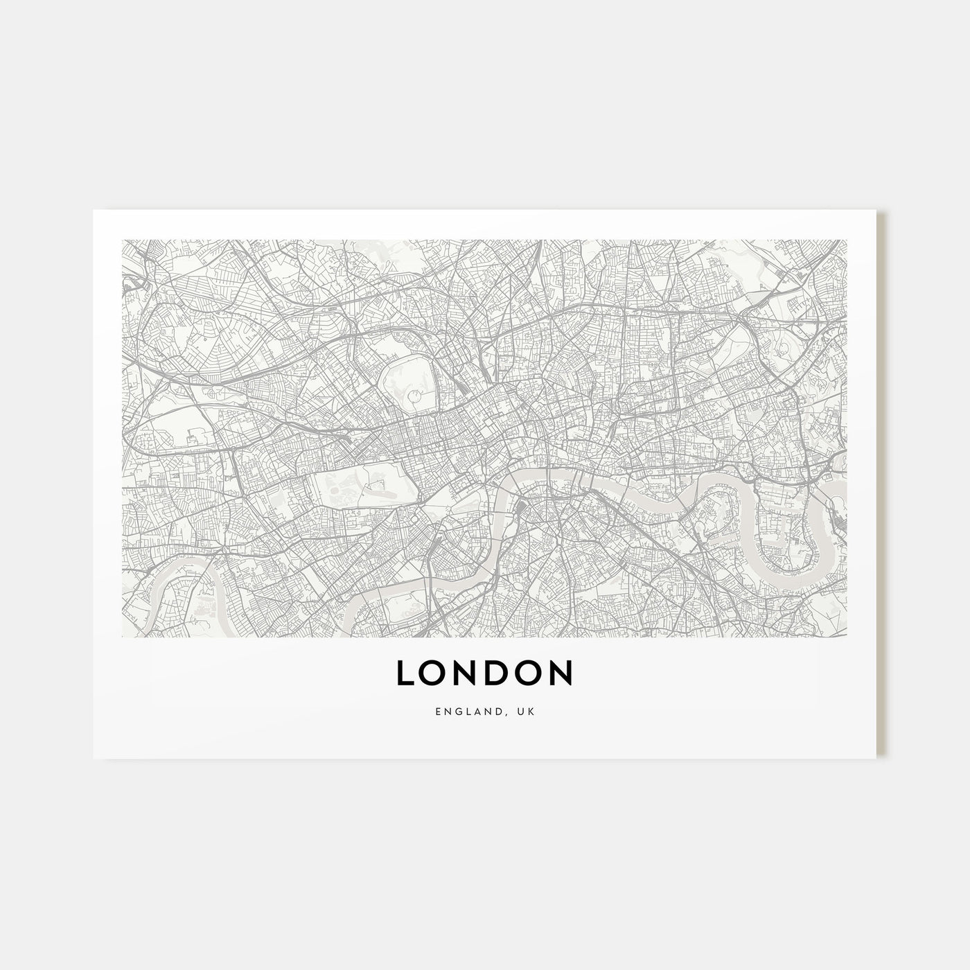 London Map Landscape Poster
