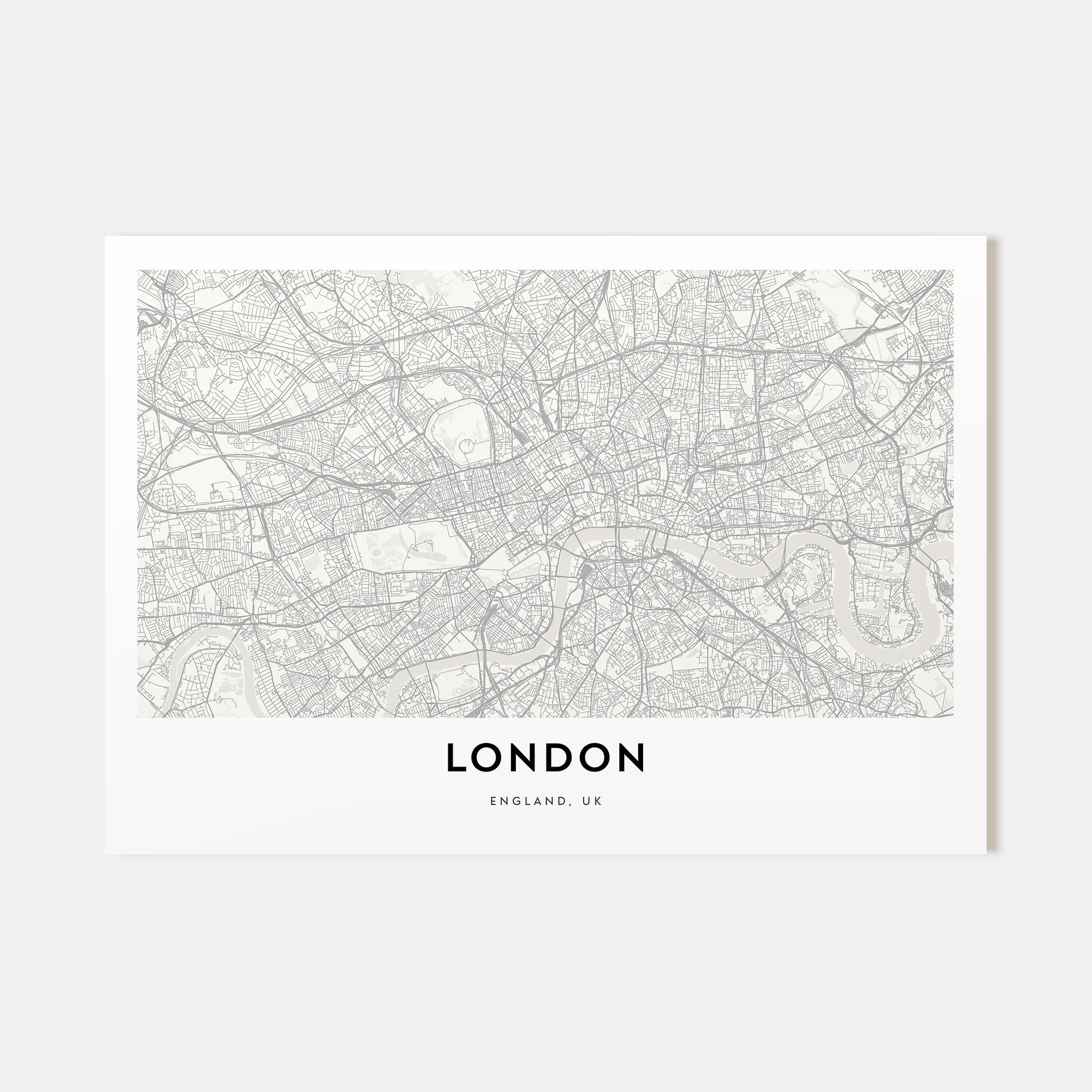 London Map Landscape Poster