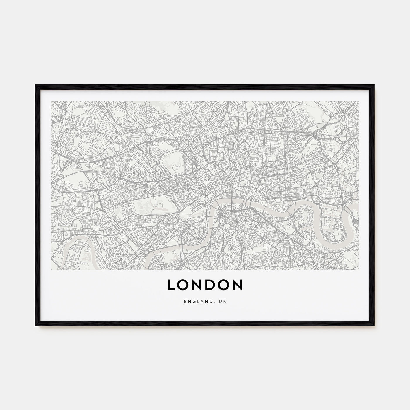 London Map Landscape Poster