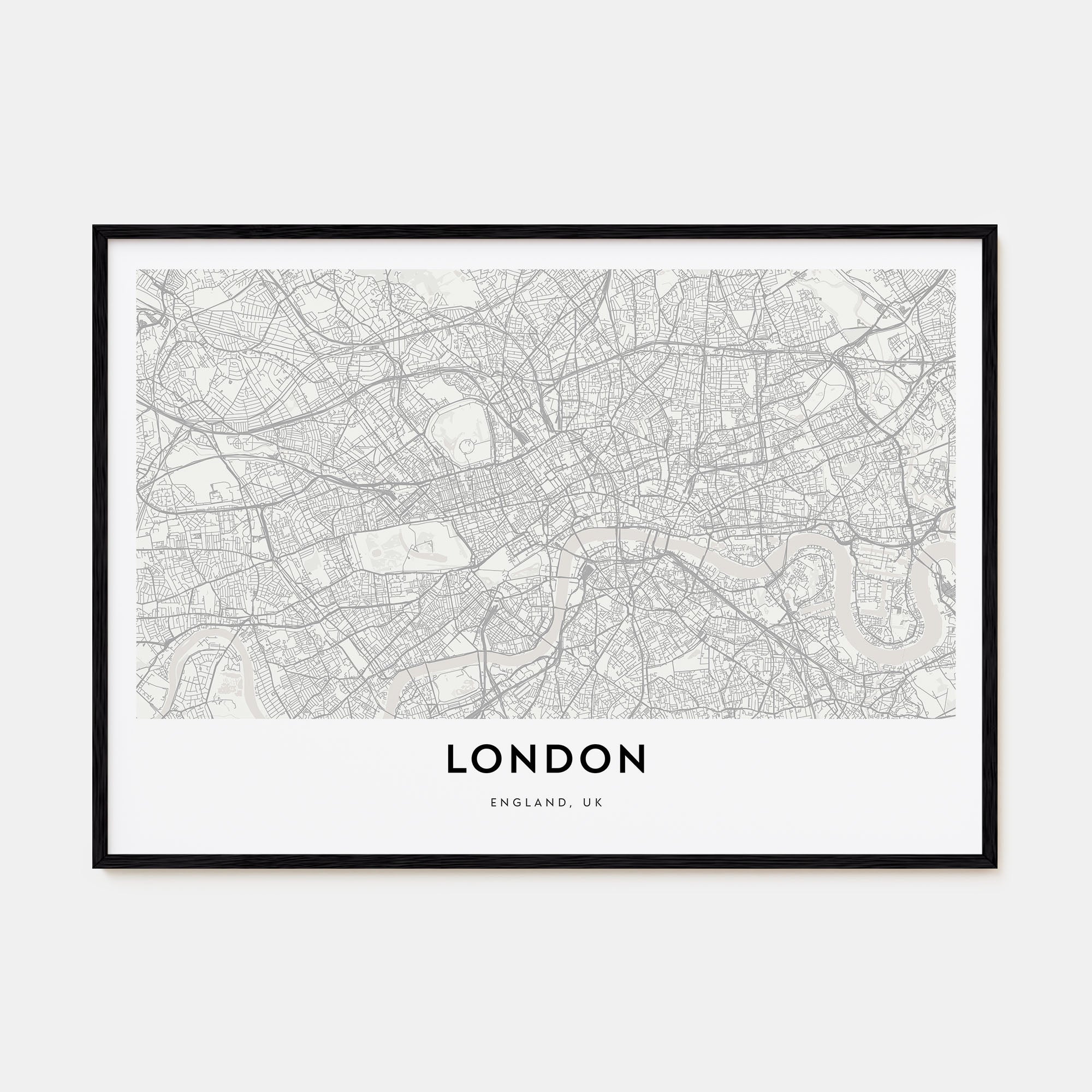 London Map Landscape Poster