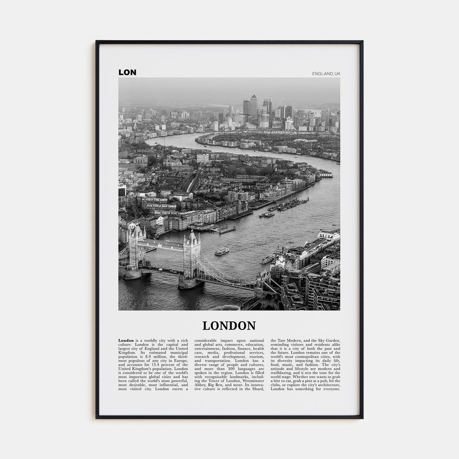 London Travel B&W No 2 Poster
