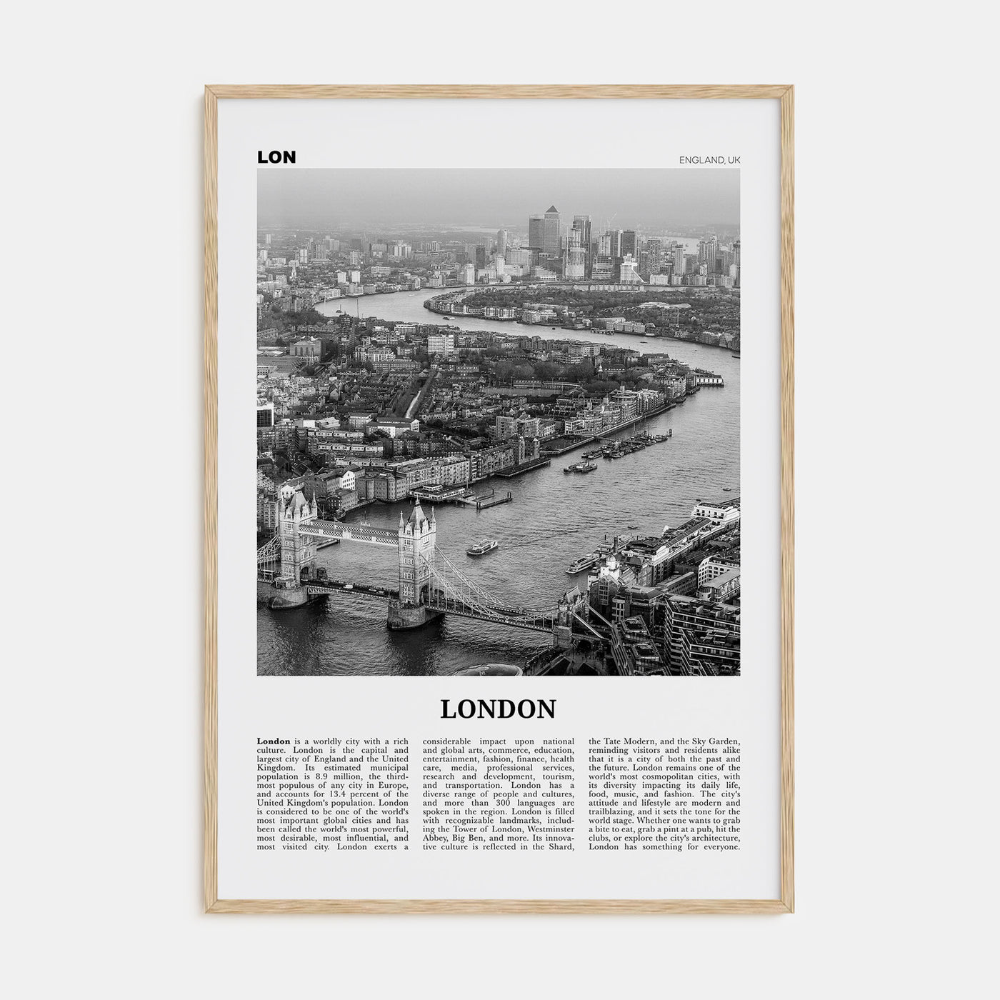 London Travel B&W No 2 Poster