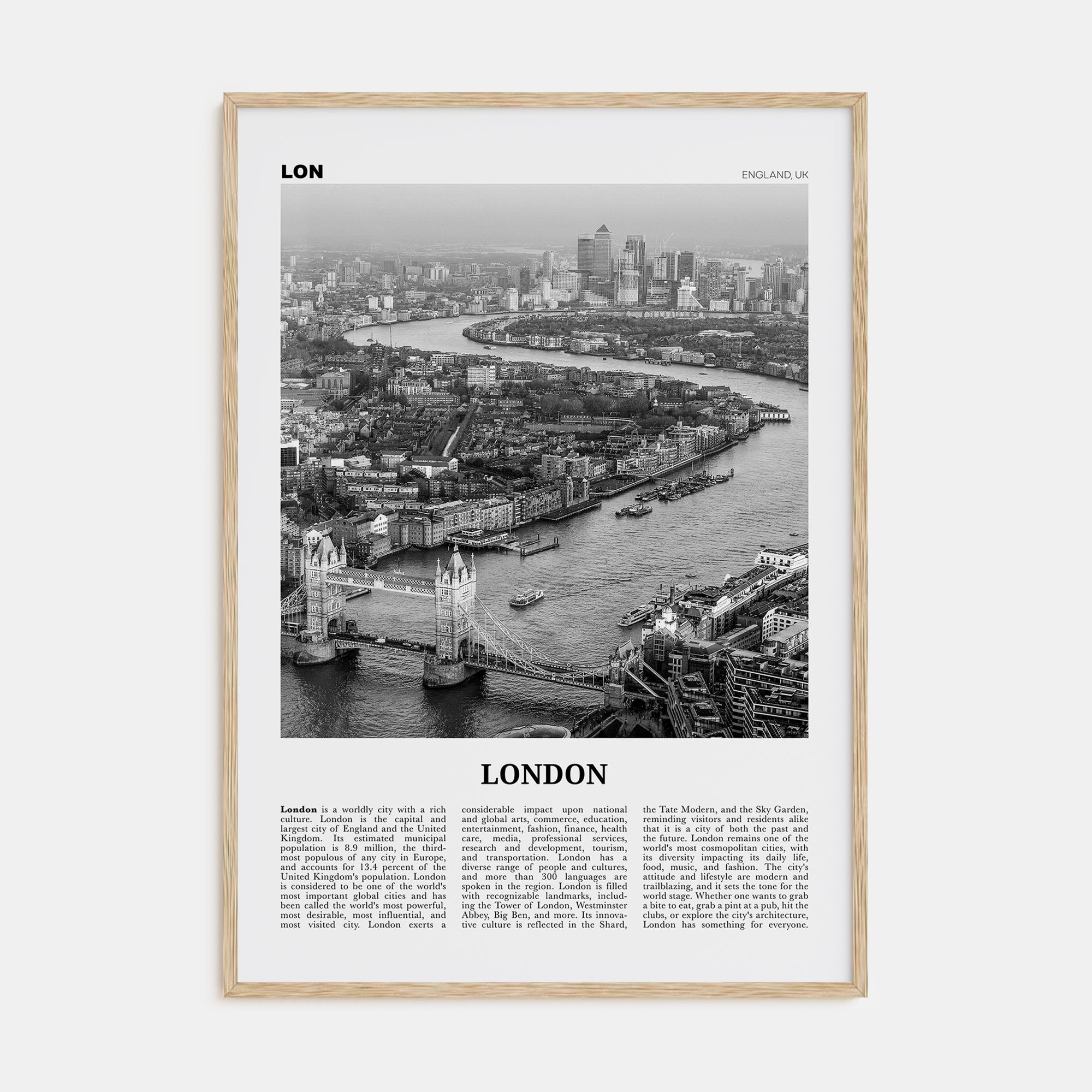 London Travel B&W No 2 Poster