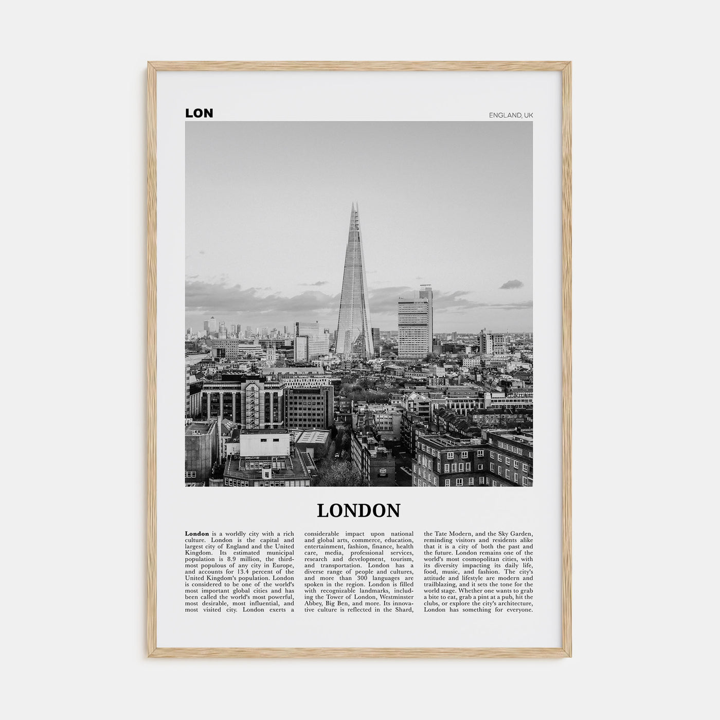 London Travel B&W No 3 Poster