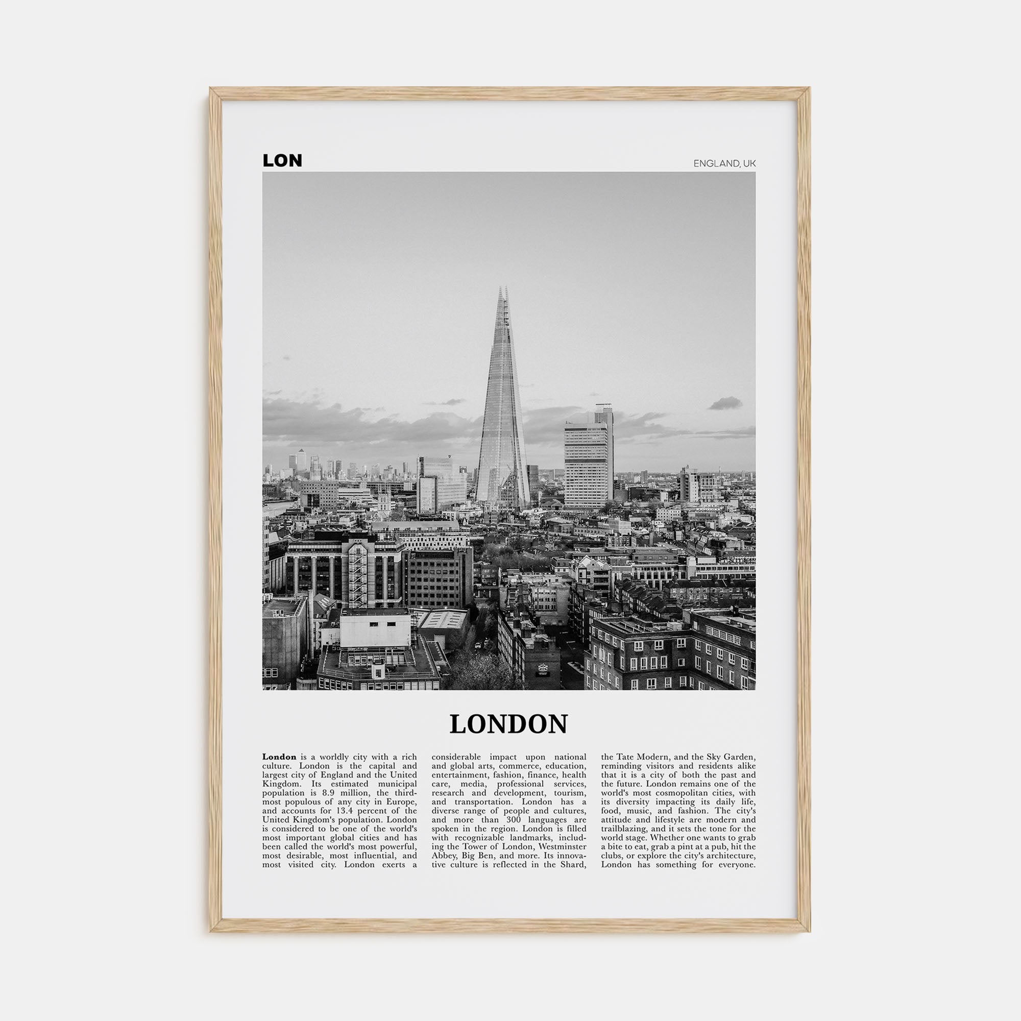 London Travel B&W No 3 Poster