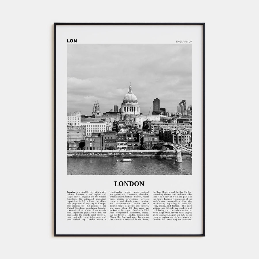 London Travel B&W No 4 Poster