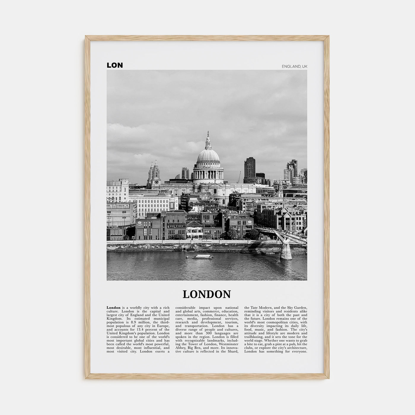 London Travel B&W No 4 Poster