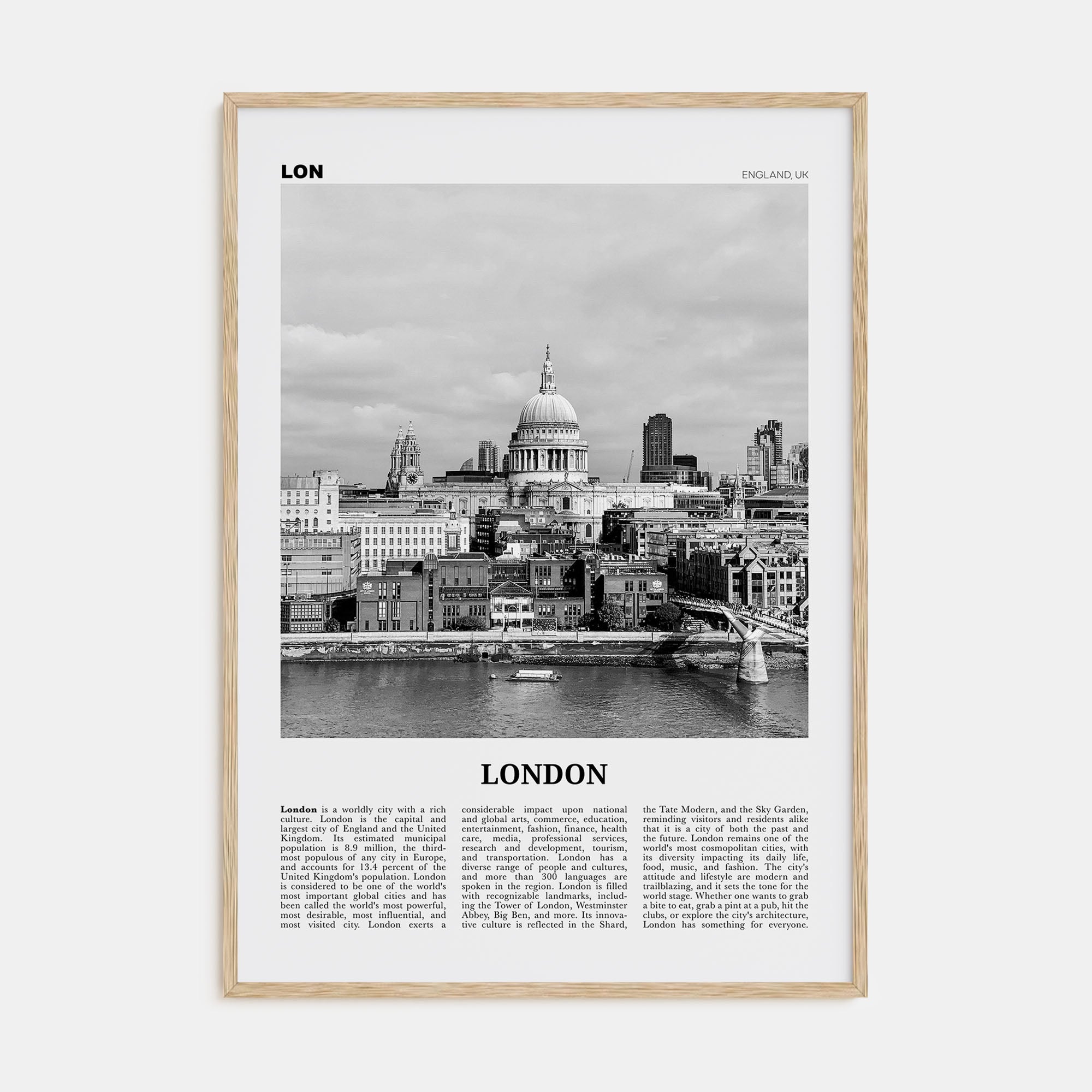 London Travel B&W No 4 Poster
