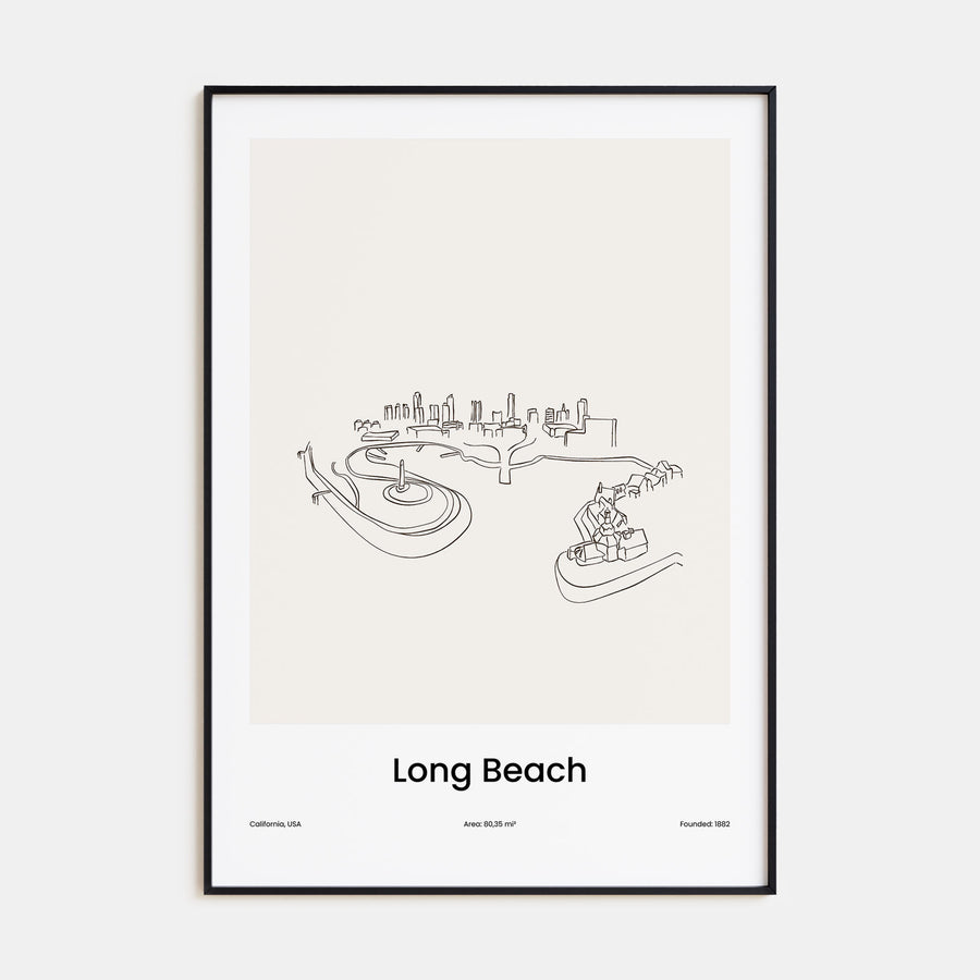 Long Beach Drawn Poster