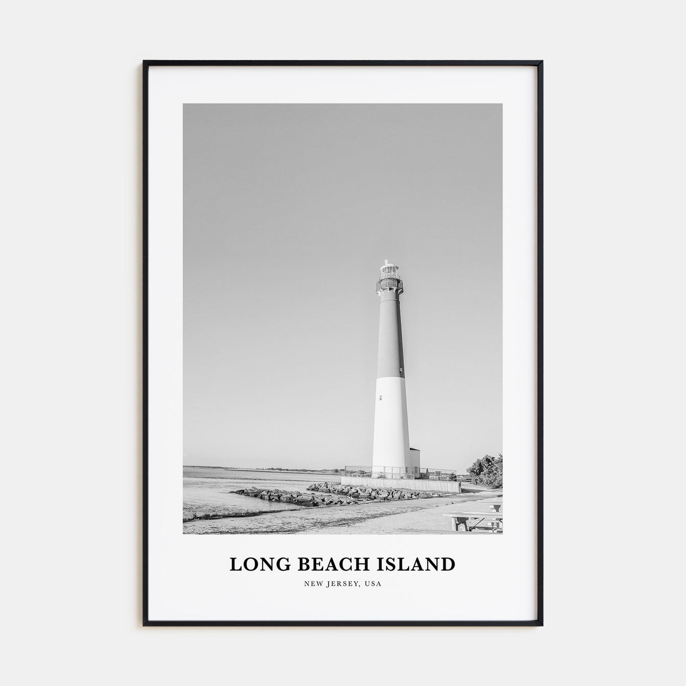 Long Beach Island Portrait B&W Poster