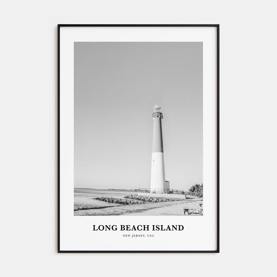 Long Beach Island Portrait B&W Poster