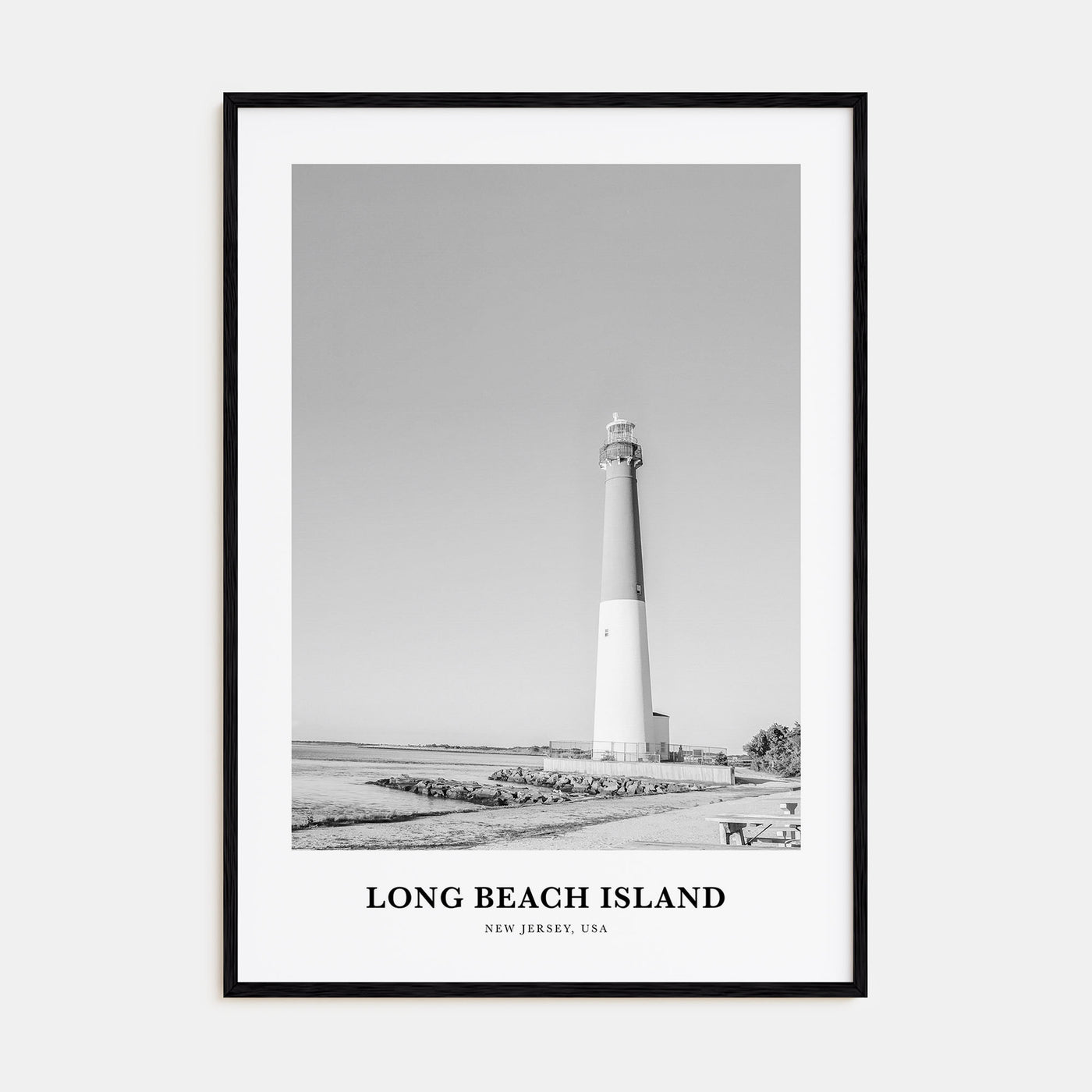 Long Beach Island Portrait B&W Poster