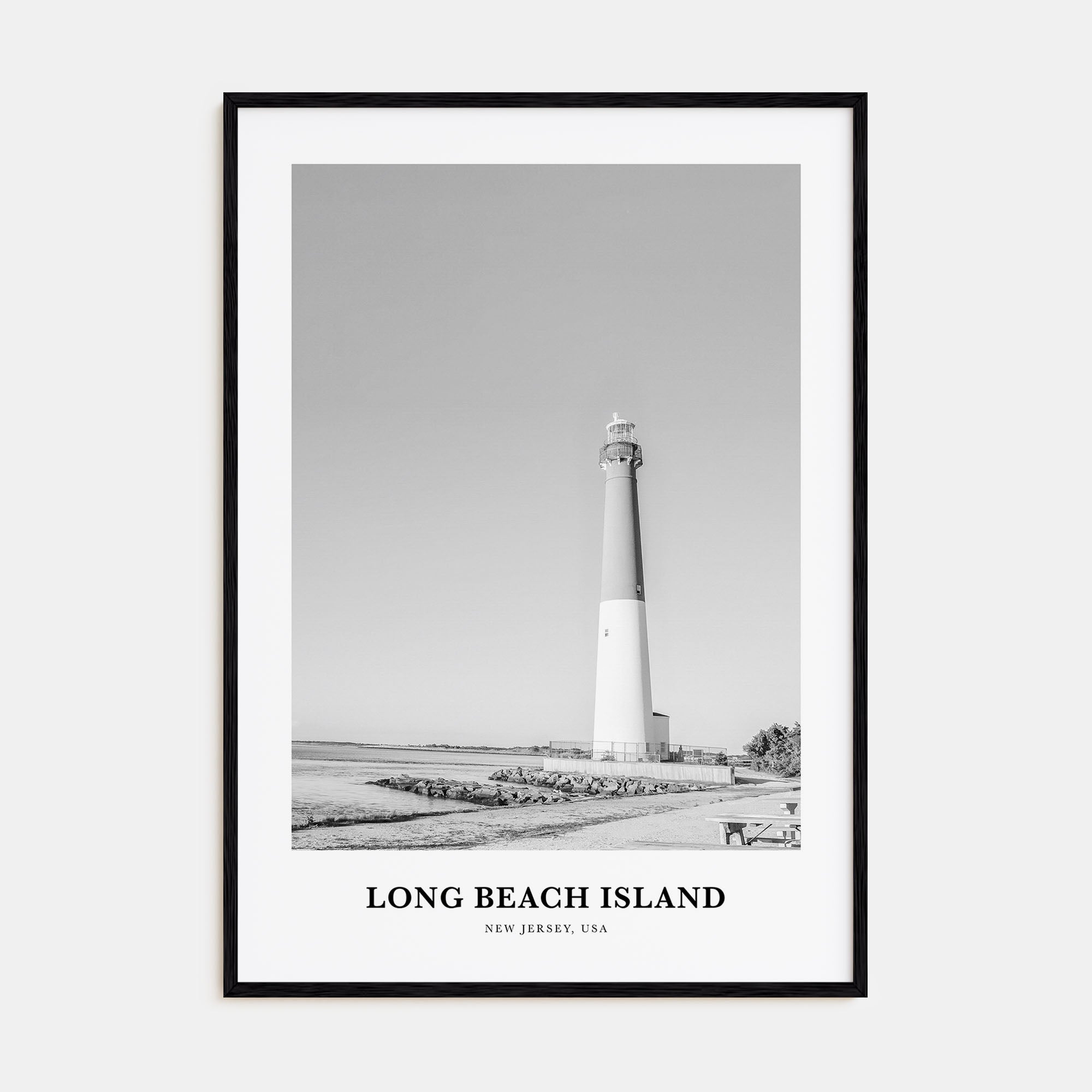 Long Beach Island Portrait B&W Poster