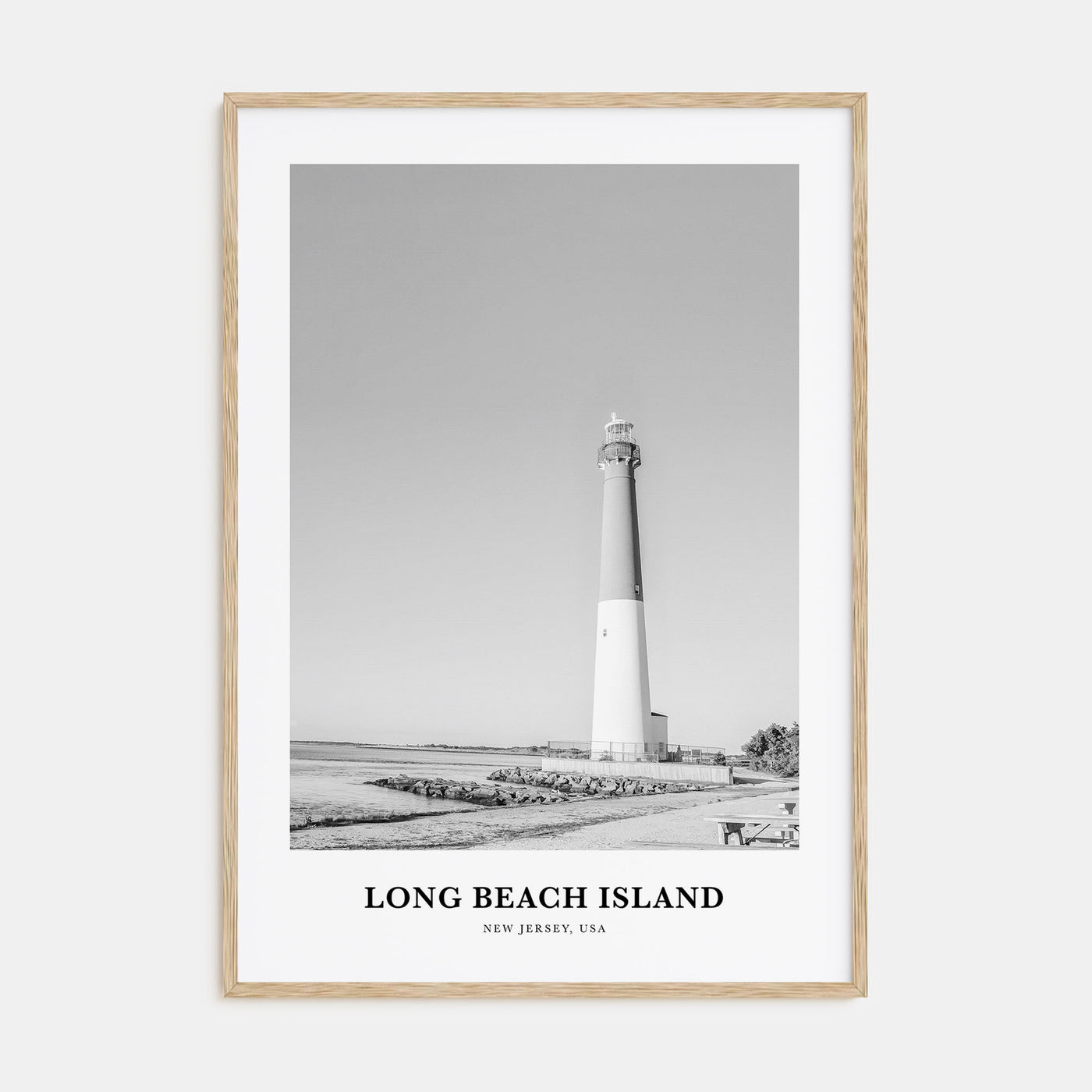 Long Beach Island Portrait B&W Poster