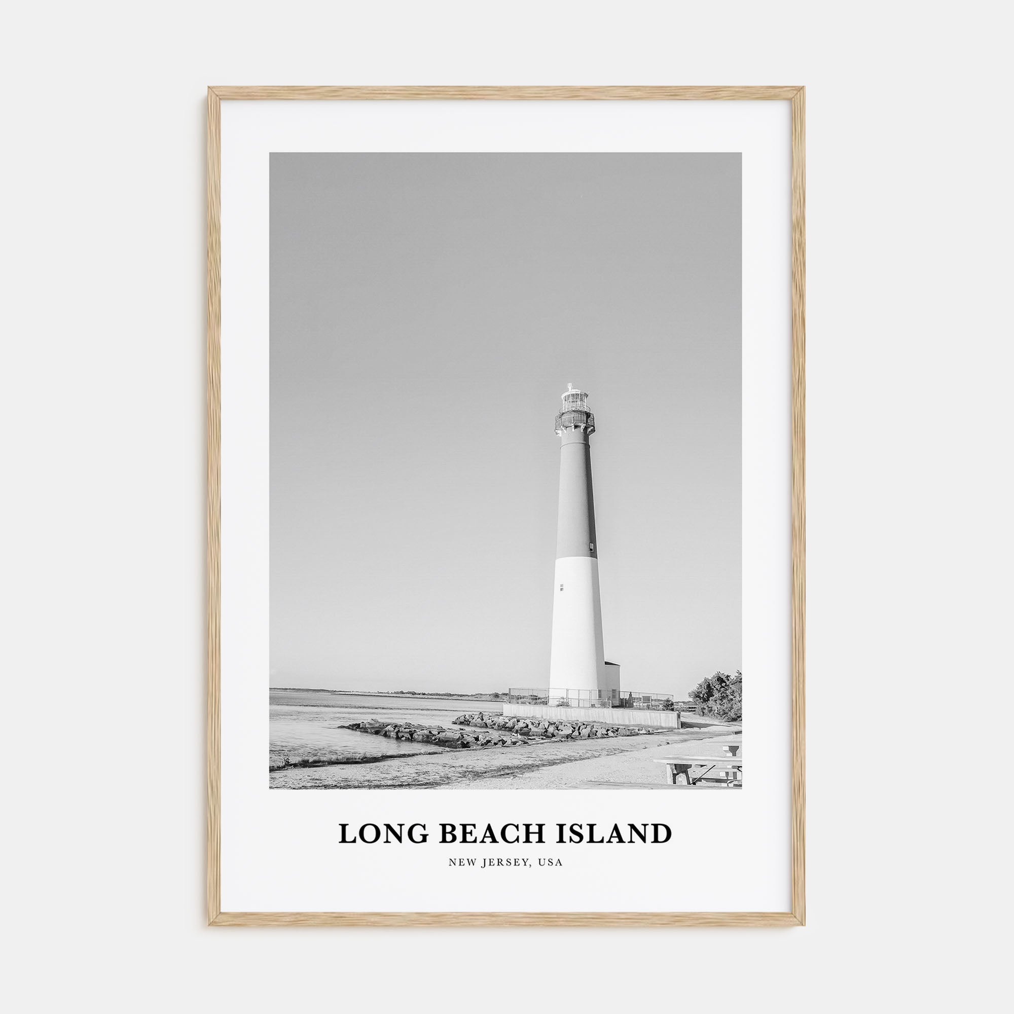 Long Beach Island Portrait B&W Poster