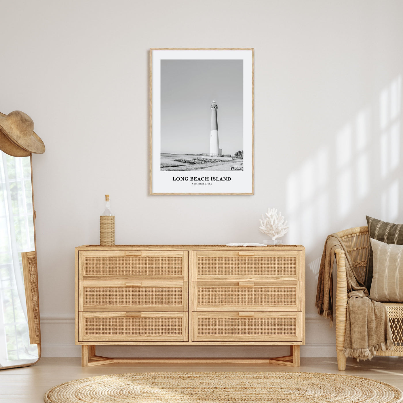 Long Beach Island Portrait B&W Poster