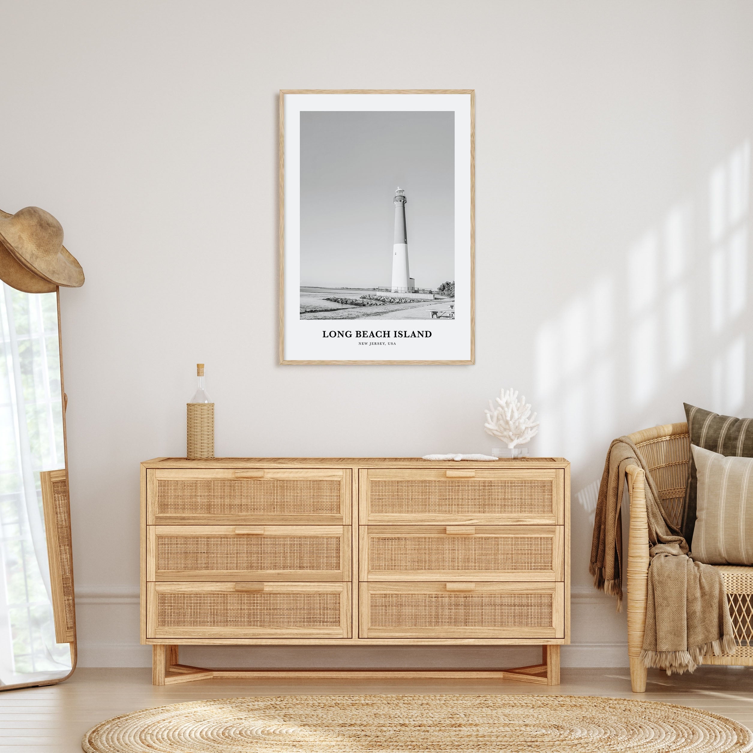 Long Beach Island Portrait B&W Poster