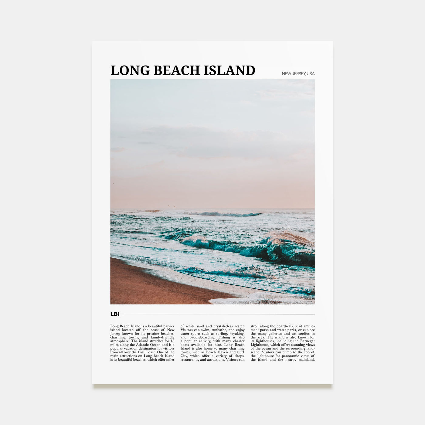 Long Beach Island Travel Color No 1 Poster