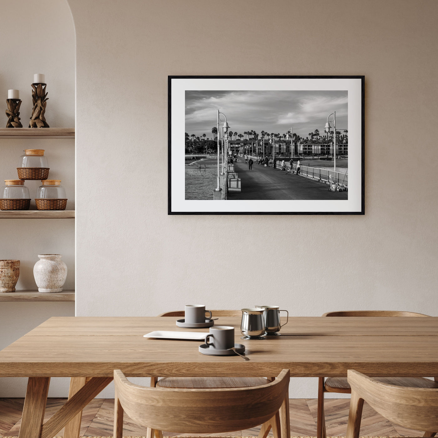 Long Beach Landscape B&W Poster