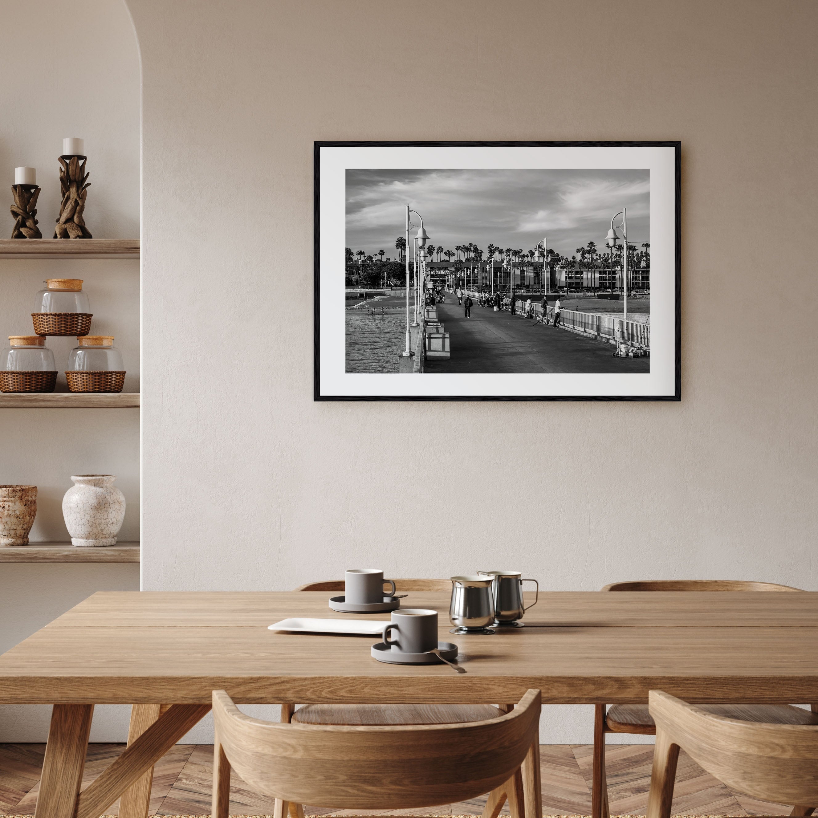 Long Beach Landscape B&W Poster