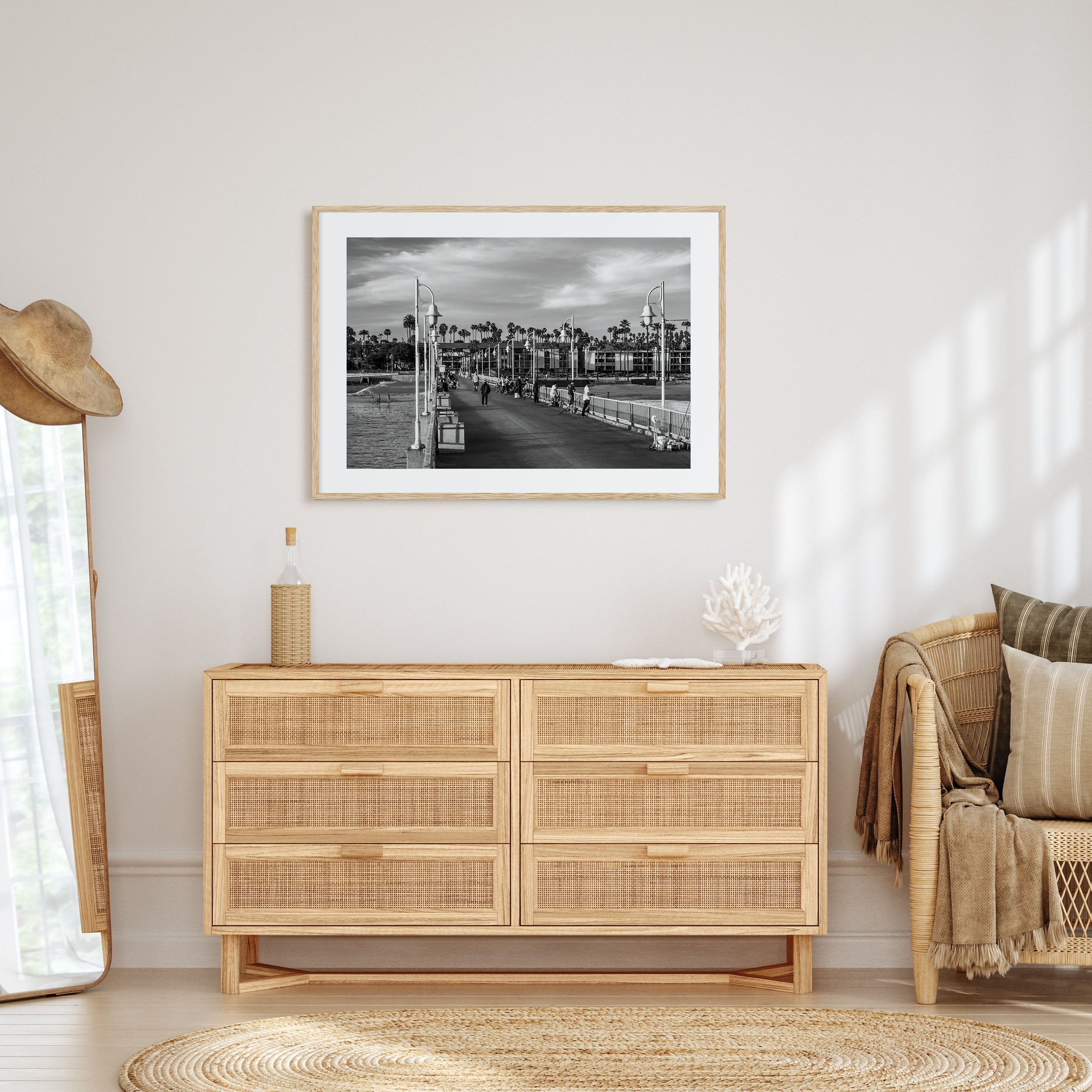 Long Beach Landscape B&W Poster