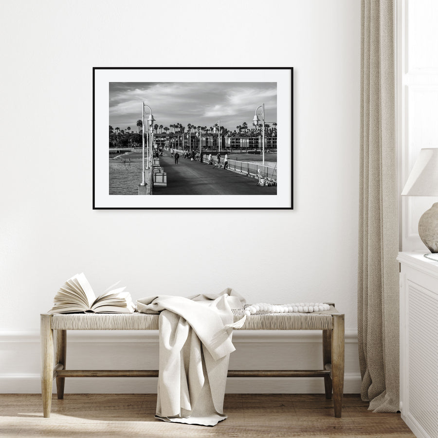 Long Beach Landscape B&W Poster