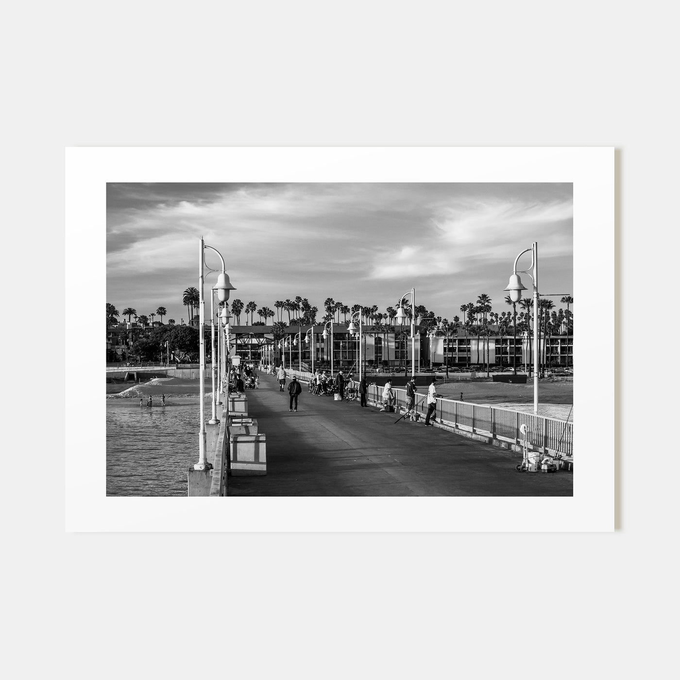 Long Beach Landscape B&W Poster