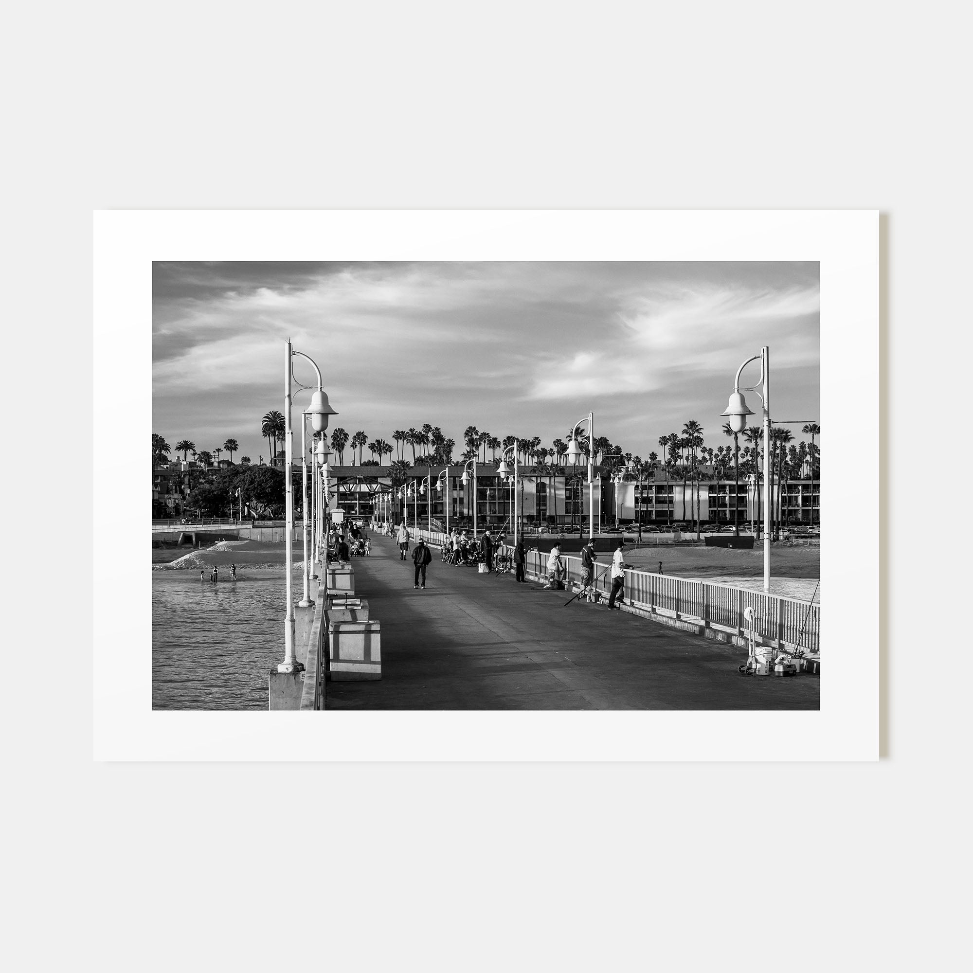 Long Beach Landscape B&W Poster