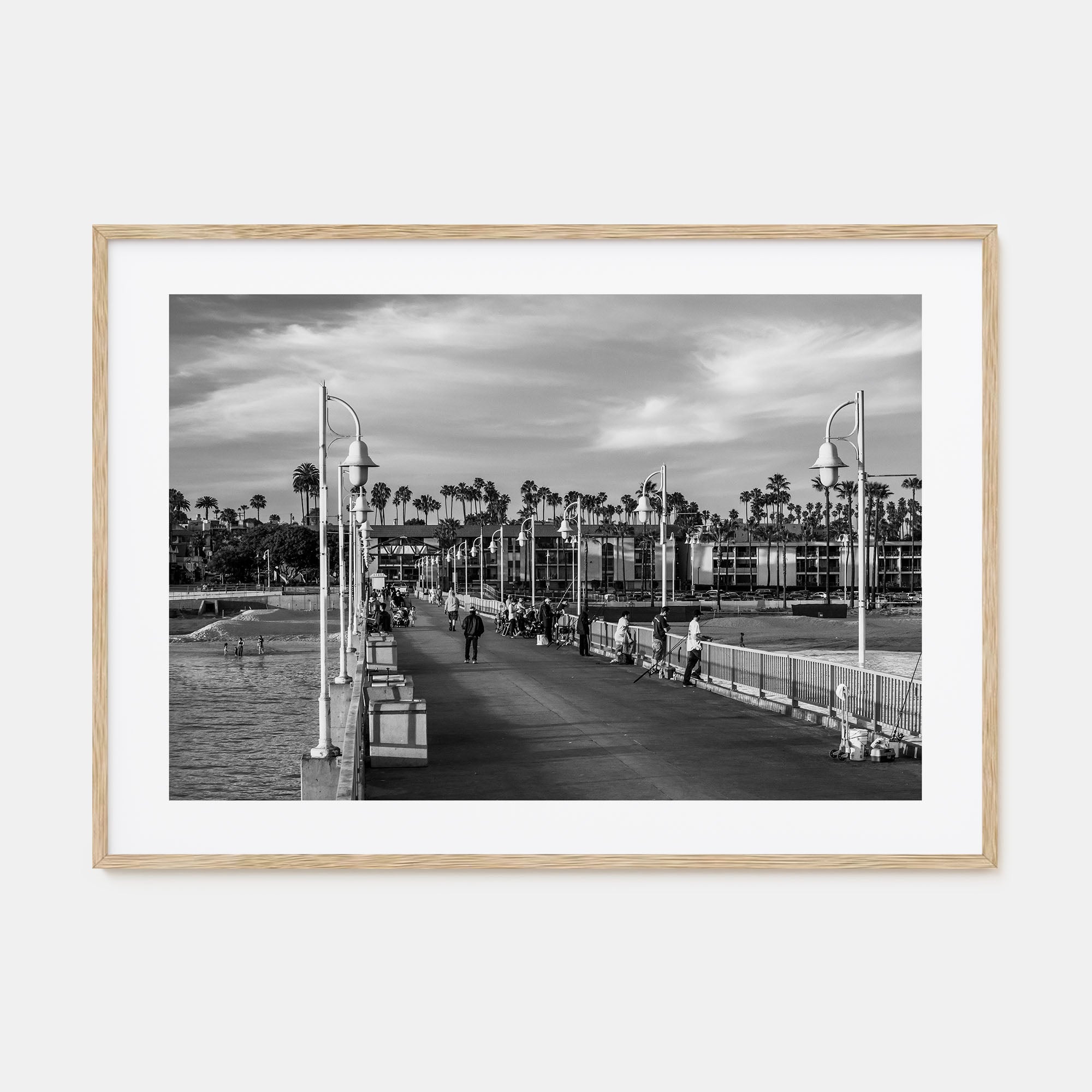 Long Beach Landscape B&W Poster