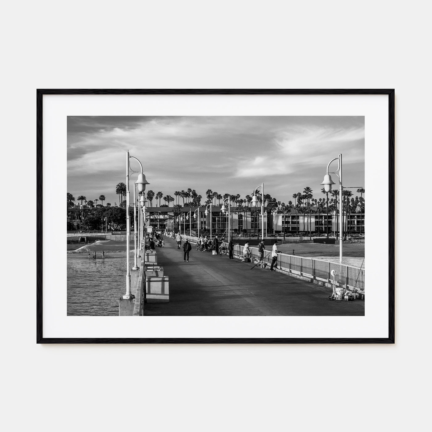 Long Beach Landscape B&W Poster