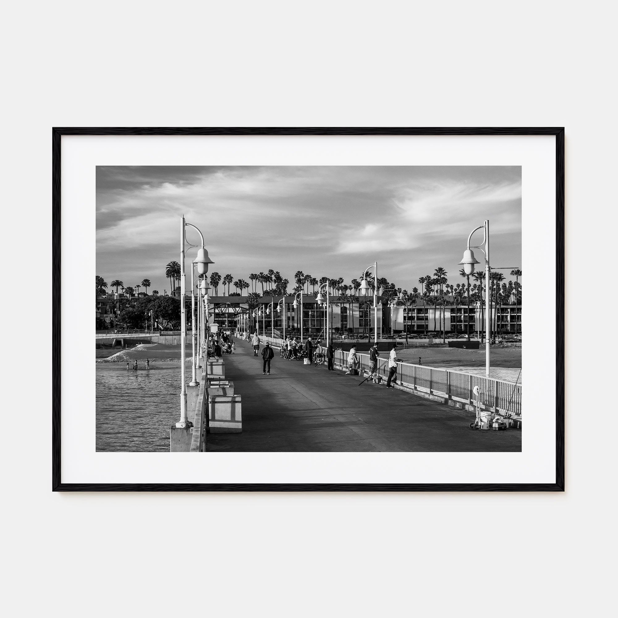 Long Beach Landscape B&W Poster