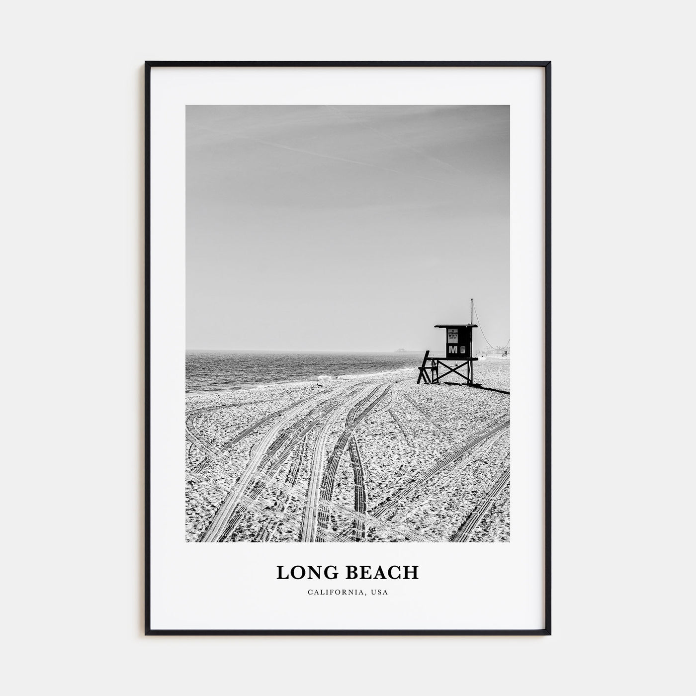 Long Beach Portrait B&W No 1 Poster