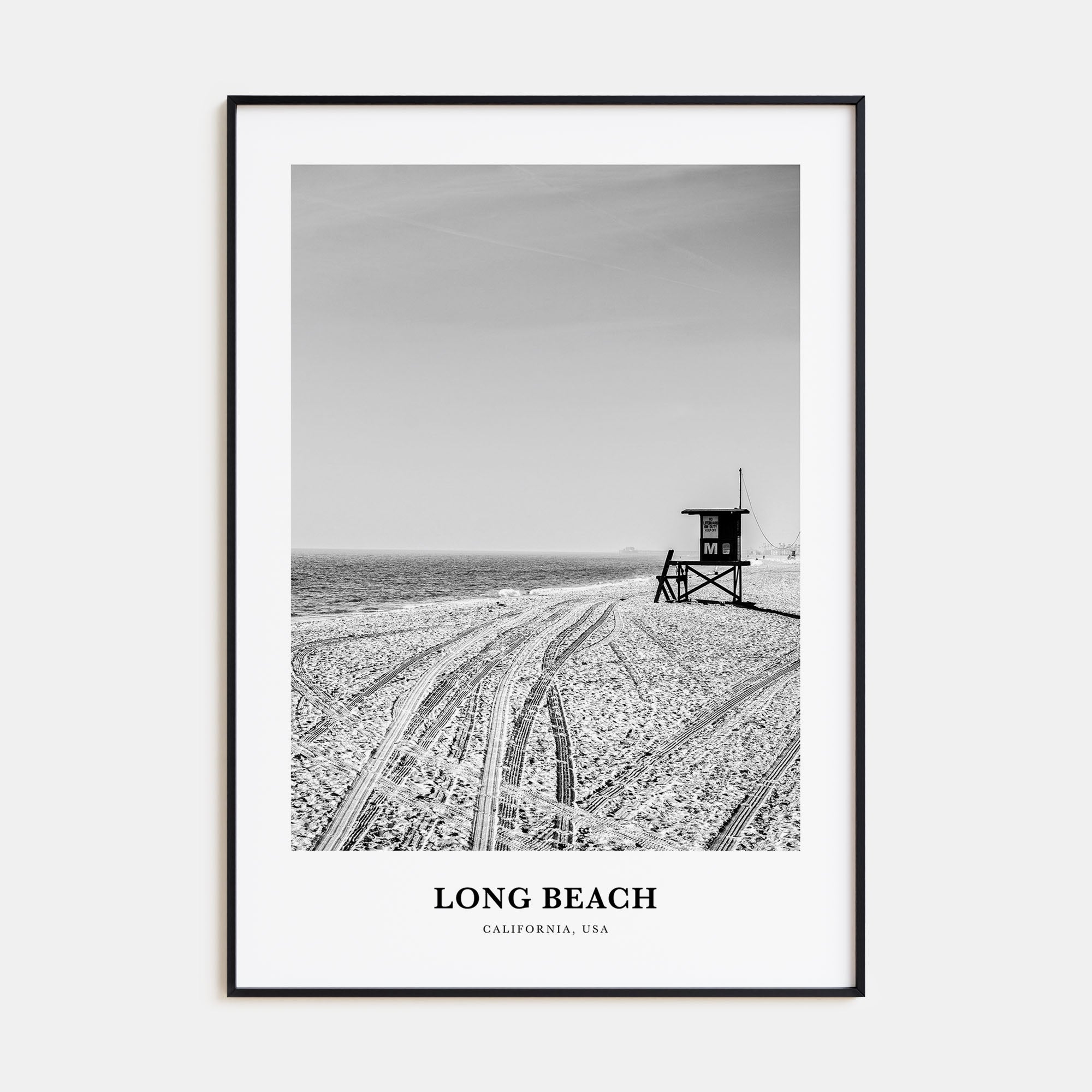 Long Beach Portrait B&W No 1 Poster