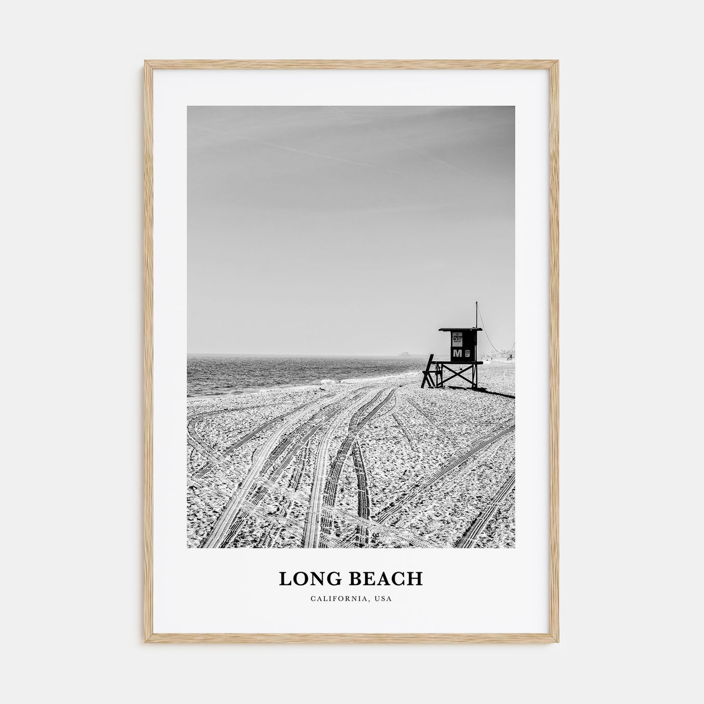 Long Beach Portrait B&W No 1 Poster