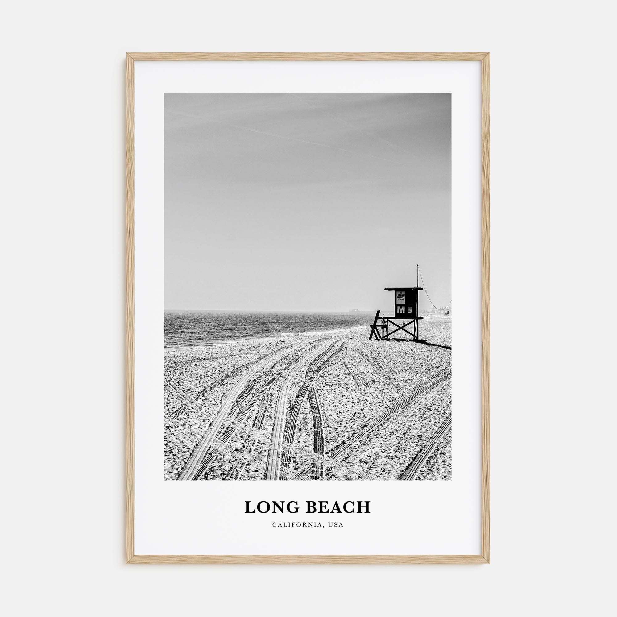 Long Beach Portrait B&W No 1 Poster