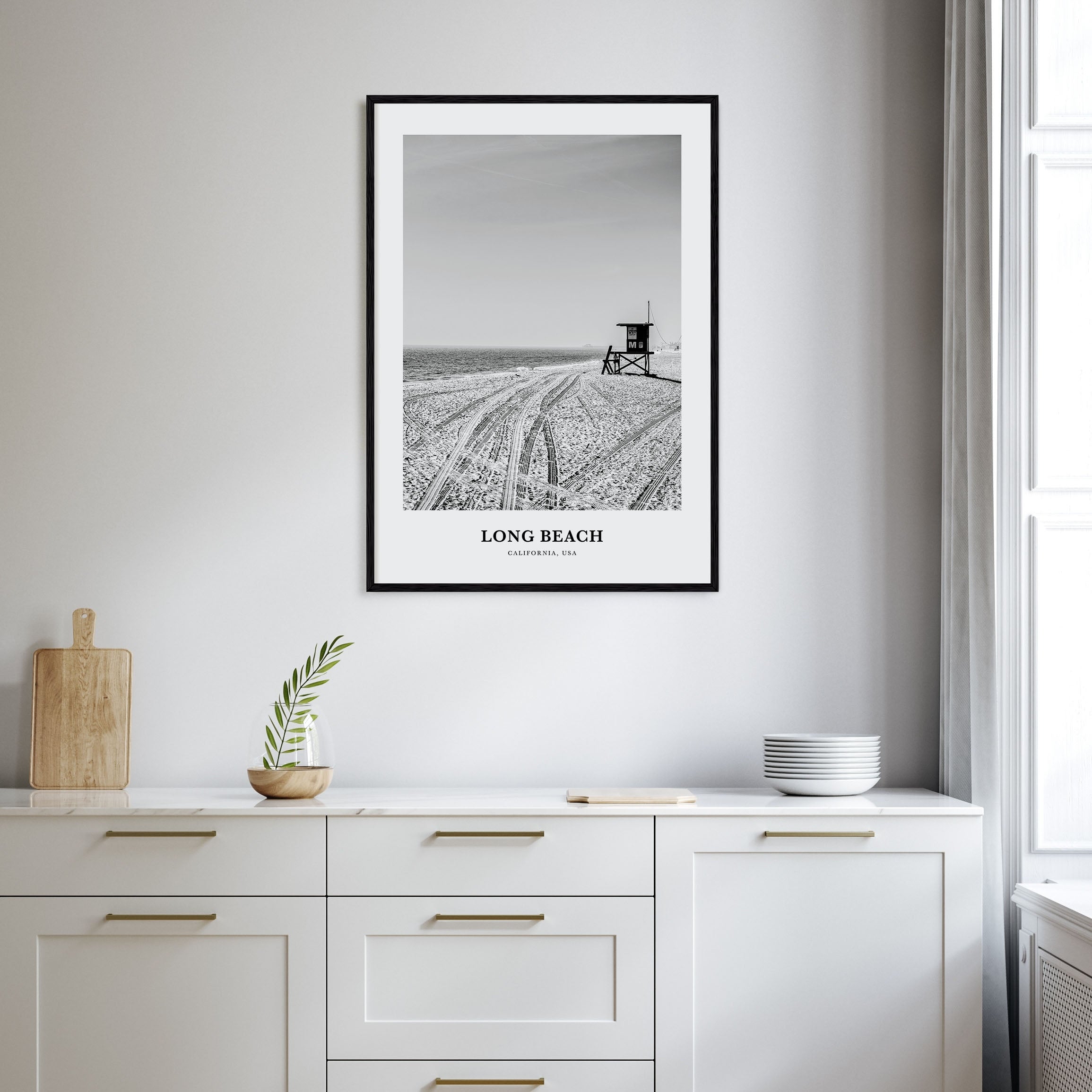 Long Beach Portrait B&W No 1 Poster
