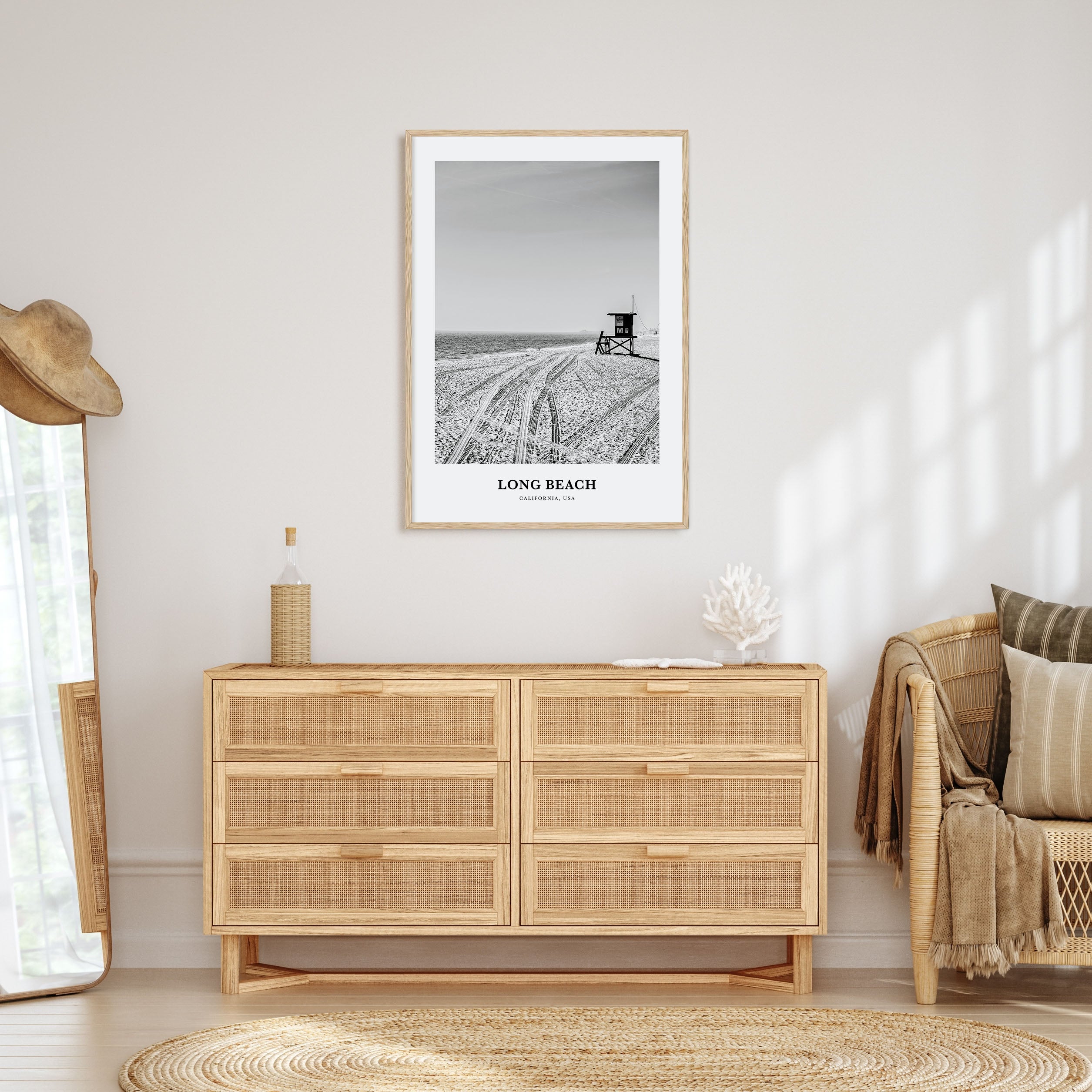 Long Beach Portrait B&W No 1 Poster