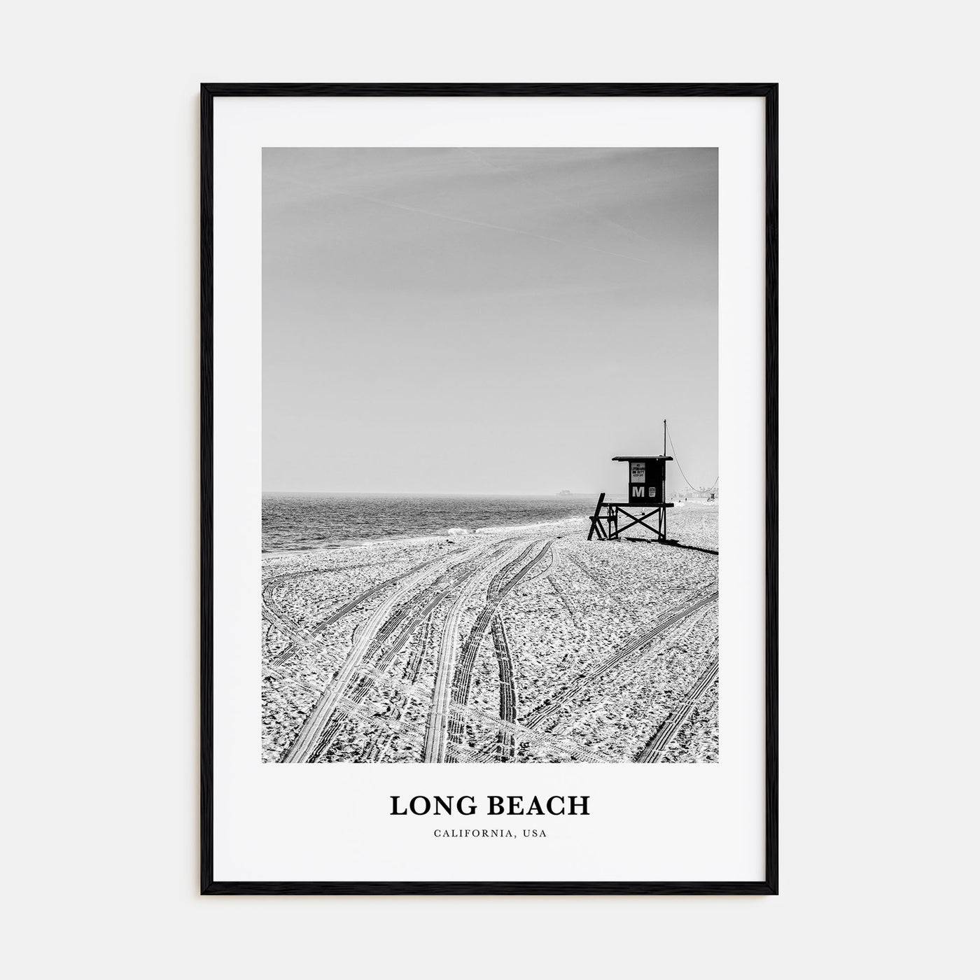 Long Beach Portrait B&W No 1 Poster