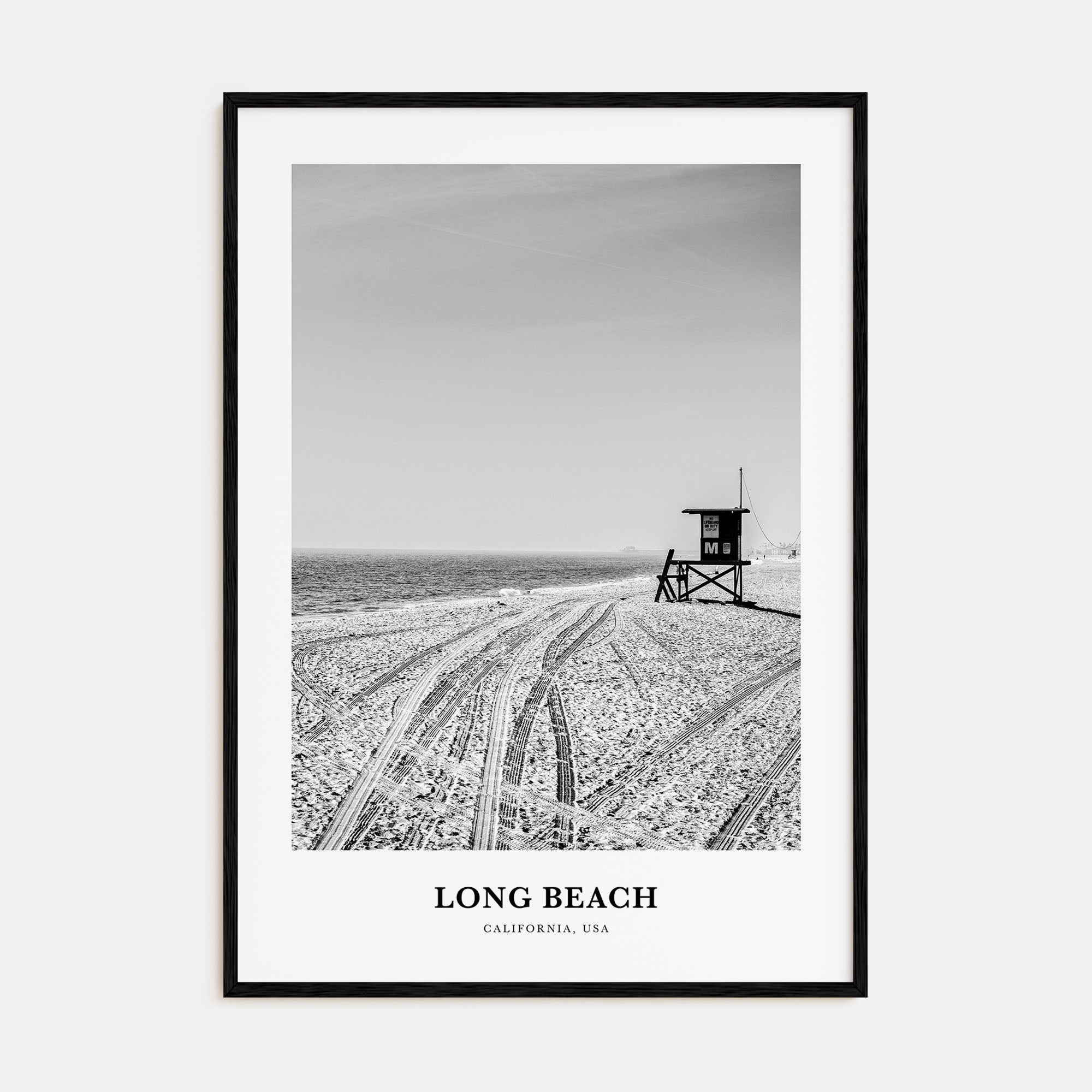 Long Beach Portrait B&W No 1 Poster