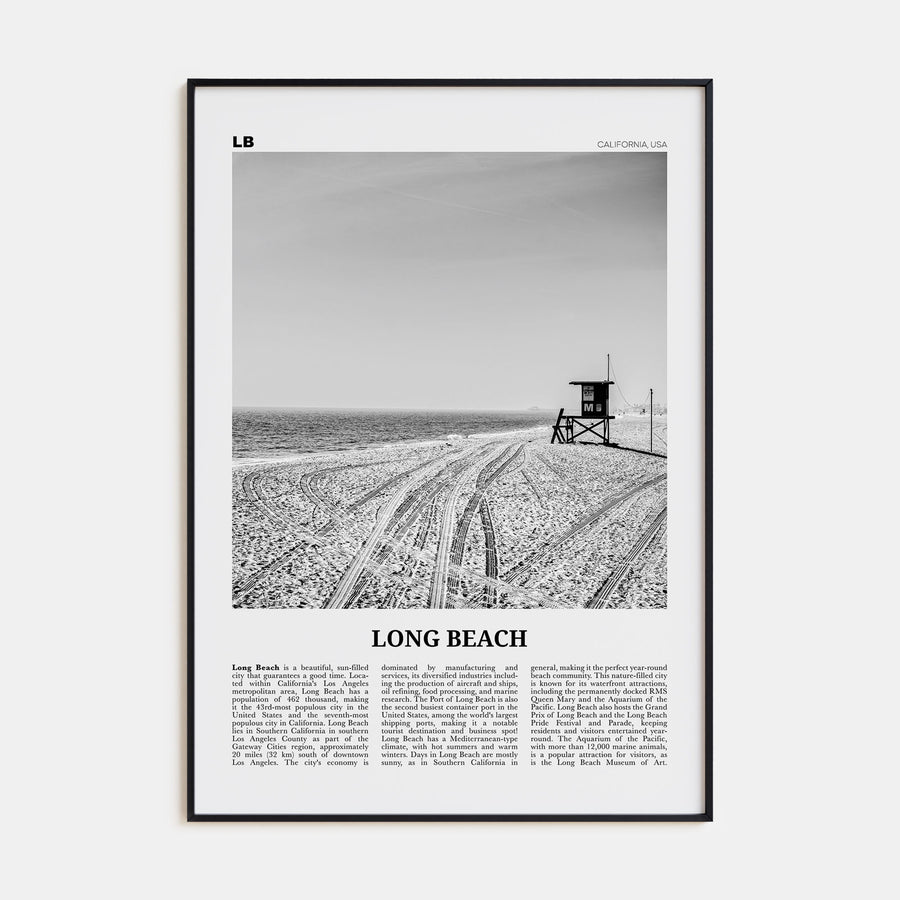 Long Beach Travel B&W No 1 Poster