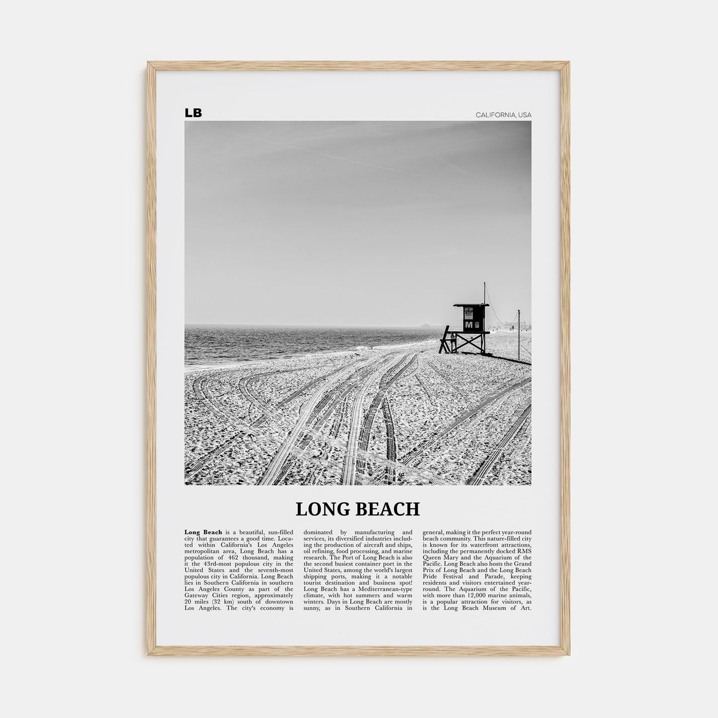 Long Beach Travel B&W No 1 Poster