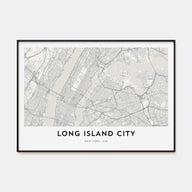 Long Island City Map Landscape Poster