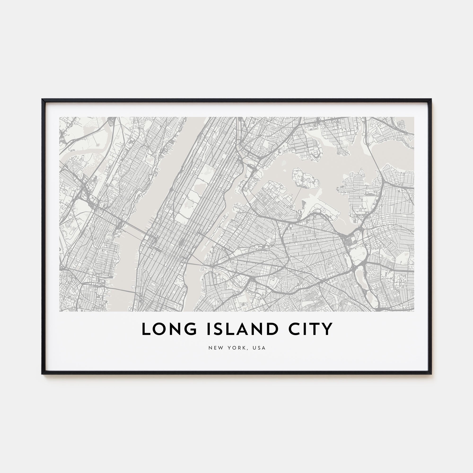 Long Island City Map Landscape Poster