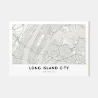 Long Island City Map Landscape Poster