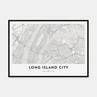 Long Island City Map Landscape Poster