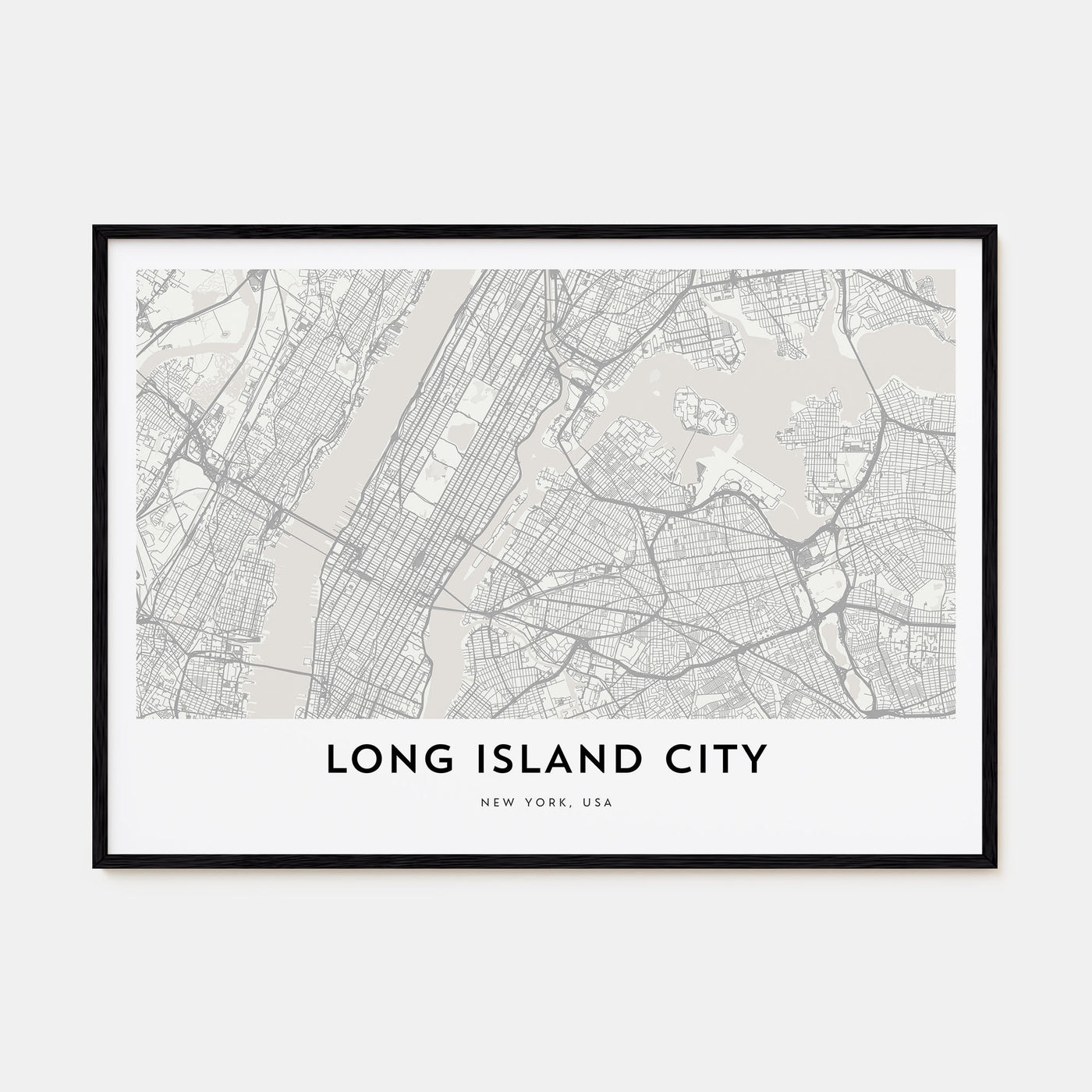Long Island City Map Landscape Poster